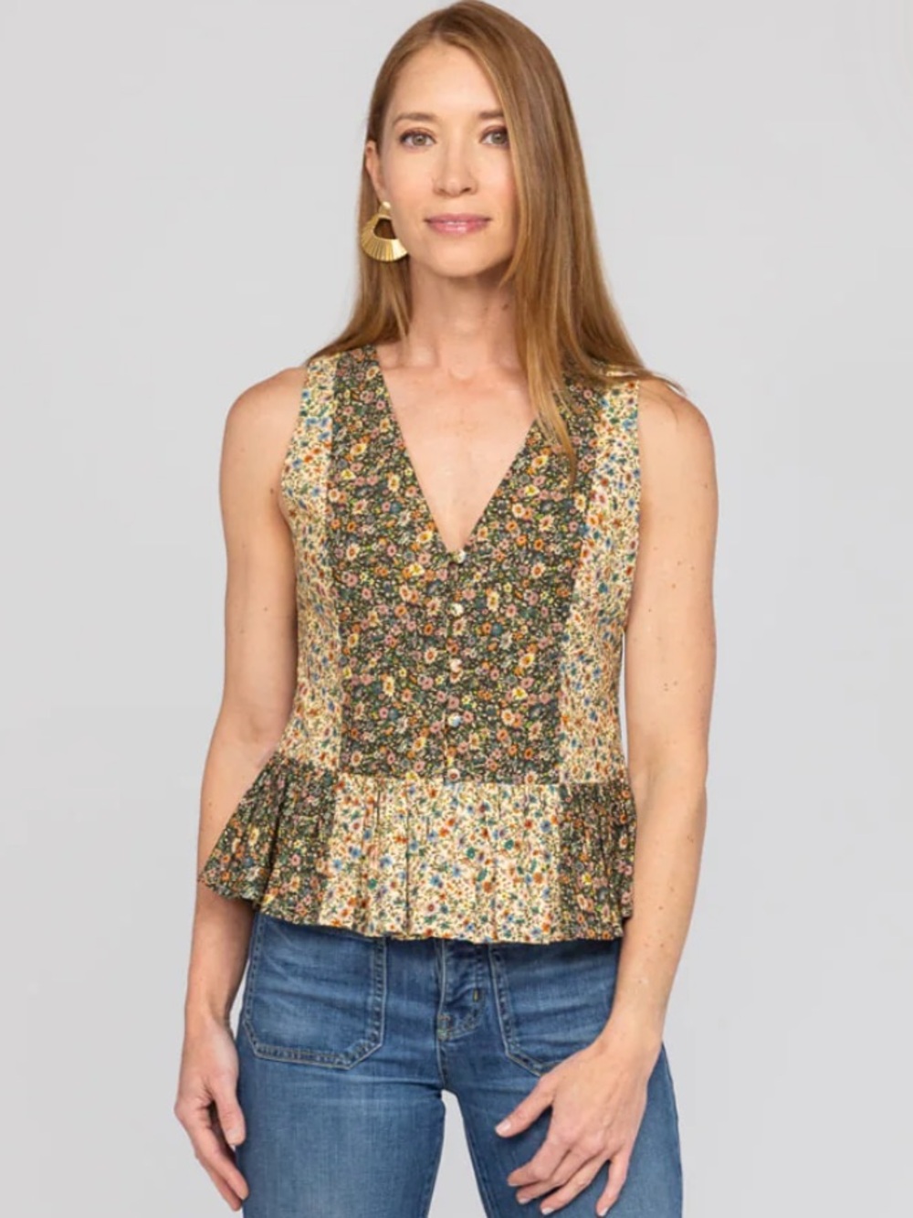Modafleur Women's beck peplum floral top